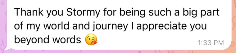 A message from one of Storm’s clients